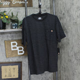 Dickies Womens Clean Utility Core Stripe Pocket T-Shirt Tee Black Stripe M