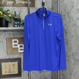 Under Armour Men Lightweight 1/4 Zip Long Sleeve Pullover Shirt Top Royal Blue M