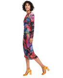 Vince Camuto Womens Printed Long-Sleeve Bodycon Dress Blue Multi 12