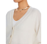 Aqua Womens Front Button Cashmere V-Neck Cardigan Sweater V10337 Ash Off White L