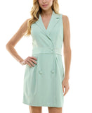 City Studio Juniors Sleeveless Button-Front Dress 1750SU4AT1 Mint Green S