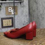 Tommy Hilfiger Nanya Block Heel Pumps TWNANYA Red 8.5M