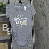 Motherhood Maternity Neck Adding a Little Love Graphic Maternity T-Shirt Gray S