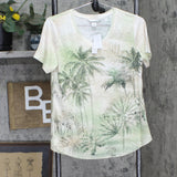 Christopher & Banks Womens Embellished Tropical Short Sleeve T-Shirt Top 7944