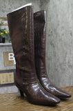 INC International Concepts Mid-Heel Knee High Boots Kitten Heel Brown Croc 11M