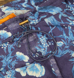 Coniglio Palm Beach Adjustable Waist Patterned Pants Cranes Indigo Blue