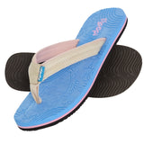 Floopi Women Durable EVA Floral Textured Flip Flops Blue 6M