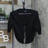Gap Womens Half Sleeve Rhinestone Snap Cardigan 16699eaffd5eeb Black M