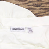 Nina Leonard Womens Matte Jersey Back Cardigan 690155 Ivory Off White L
