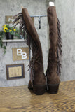 Universal Thread Patsy Tall Fringe Western Boots 94463425 Chocolate Brown 8M