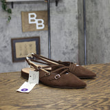 A New Day Twiggy Multi Buckle Mini Heel Flats 94303755 Brown 6M