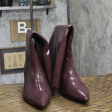 Alfani Padded Pointed Toe Kitten Heel Zip-Up Dress Boots Bordeaux Red 7M