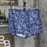 Lauren Ralph Lauren Paisley Strappy Cami Shorts Pajama Set Navy Print Blue L