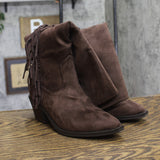 Universal Thread Patsy Tall Fringe Western Boots Cowgirl Chocolate Brown 7M