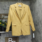 DKNY Single-Button Notch-Lapel Blazer with Front Pockets Whiskey Brown 8
