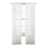 Liz Claiborne Lisette Rod Pocket Sheer Single Curtain Panel Bright White 60x108