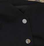 DKNY Womens Sleeveless Sheath A-Line Button Front Dress Ponte Black 10