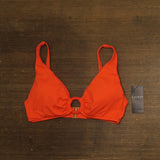 Lauren Ralph Lauren Womens Macrame O Ring Bikini Top Swim Persimmon Orange 10