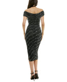 B Darlin Juniors Glitter-Knit Off-the-Shoulder Dress U09AN20E Black / Silver XS