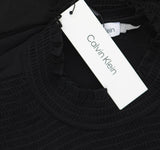 Calvin Klein Womens Long Sleeve Mock Neck Smocked Blouse Black XL