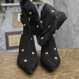 A New Day Womens Justice Boots Faux Suede Studded 94568946 Jet Black 9.5M