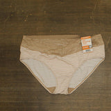 Warner's No Problems Comfort Waist Panty Toasted Almond Stripe Brown 3XL