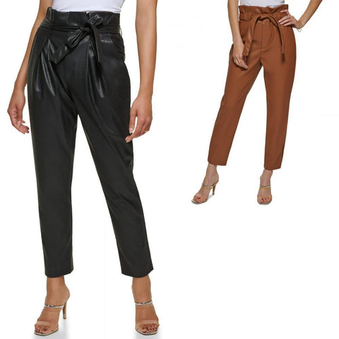 DKNY Women's High Tie Waist Cold Weather Formal Pants UG2P4202