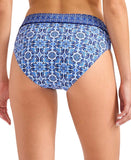 Tommy Bahama Printed Tummy-Control High-Waisted Bikini Bottoms Palace Blue L