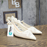 A New Day Womens Milan Slingback Pumps Lace 93708032 Cream Off White 8M