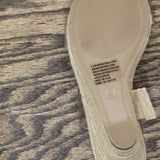 A New Day Womens Ansel Double Band Open Toe Wedge Heels 93320228 Tan Brown 6M