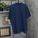 Vince Men's Variegated Textured Short Sleeve Polo Shirt Midnight Sky Blue XL