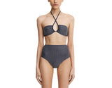 Significant Other Womens Niah Embellished Bikini Top SN2414T-F1 Charcoal Gray 10