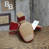 A New Day Square Toe Mary Jane Slingback Block Heel Patent 94305222 Red 8.5M