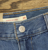 Levi's Womens Superlow Loose Snap Zip Fly Jeans 94417325 All Over Blue 29X32