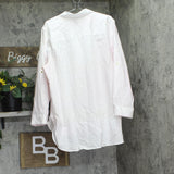 Calvin Klein Long-Sleeve High-Low Button-Front Shirt W5TA0580 White / Gold 2X