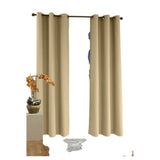 Thermalogic Set of 2 Insulated Grommets Cotton Curtain Panels Khaki 40 x 54
