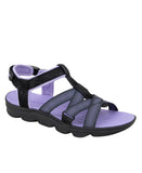 JBU Kaia Casual Flat Sandals S4KAI01 Black / Purple 7M
