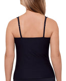 Swim Solutions Womens Tunnel Swim Tankini Bikini Top 807099 Black 12