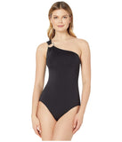 Michael Michael Kors Iconic Solids One-Shoulder One-Piece Swimsuit Black 14