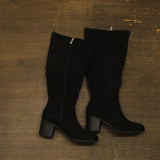 Journee Collection Womens Faux Suede Romilly Knee High Boots Black Suede 6.5M