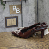 A New Day Womens Serafina Heels Rhinestone 94661788 Burgundy Red 10M