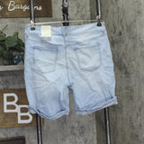 Style & Co. Womens Bermuda Roll Hem Jean Jorts Shorts 100149269MS Delray Blue 10