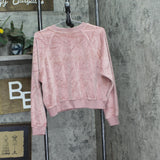 Universal Thread Womens Leisure Studio Velour Pullover Sweatshirt Mauve Pink M