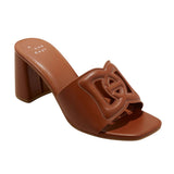 A New Day Arden Chop-Out Block Heels 93320215 Cognac Brown 6M