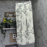 Calvin Klein Womens Printed Pull-on Pants Wide Leg Lined Light Gray Print M