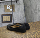 Style And Co. Womens Angelyn Rhinestone Flats 88527671 Black 5.5M