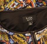 MSK Paisley Print Tiered Babydoll Metallic Chiffon Dress Black / Navy Multi PL