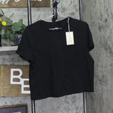 Universal Thread Womens Shrunken Short Sleeve T-Shirt 87658405 Black L