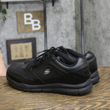 S Sport by Skechers Mens Low Top Relaxed Fit Work Shoes Slip Resistant Black 9.5