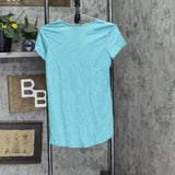 G By Giuliana Womens Hi-Low T-Shirt Tee 732079 Turquoise Blue XS